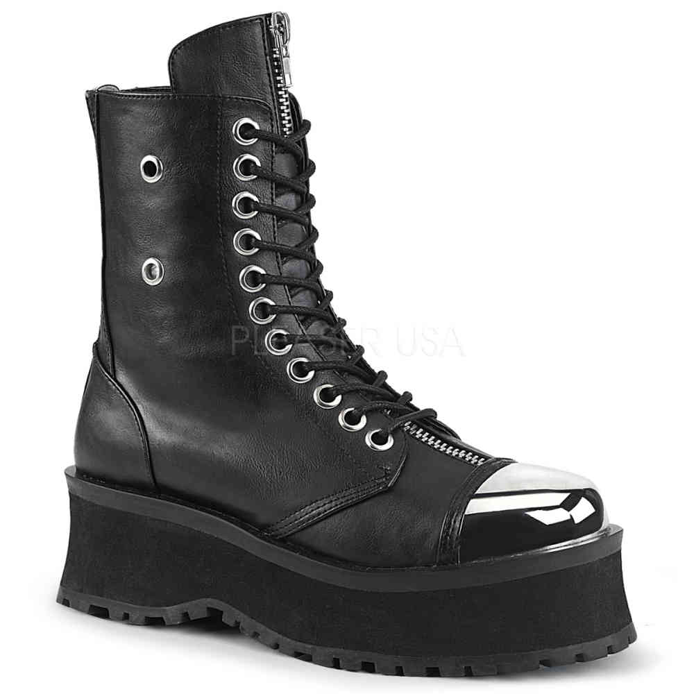DemoniaCult - GRAVEDIGGER-10 Bottes lacées - Noir